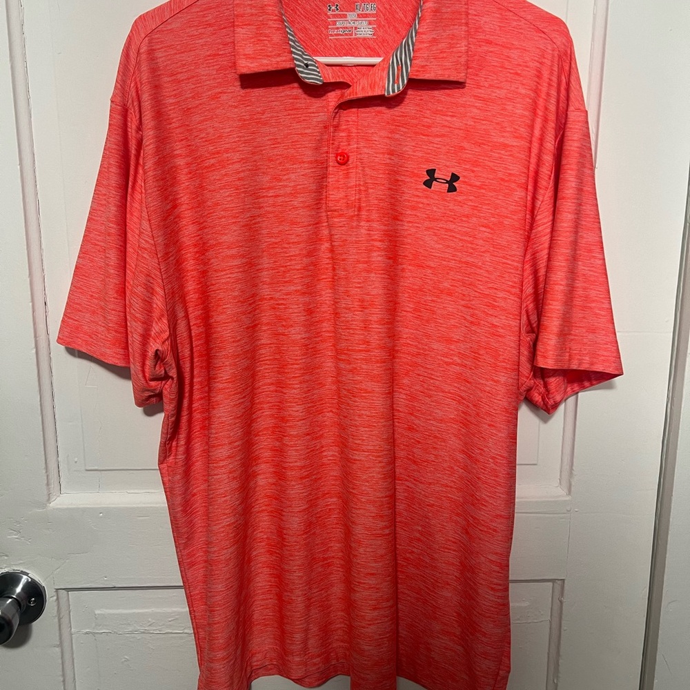 Under Armour Men's Heathered Coral Polo Shirt